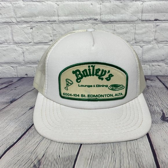 Vintage Hat Cap Snapback White Trucker Mesh Bailey's Lounge and Dining Patch - Picture 5 of 10
